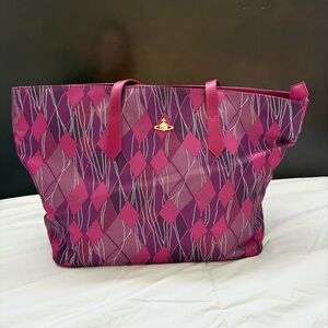 Vivienne Westwood Large Zippered Tote (Burgandy)